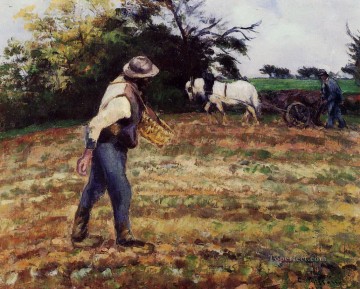 El sembrador Montfoucault 1875 Camille Pissarro Pinturas al óleo